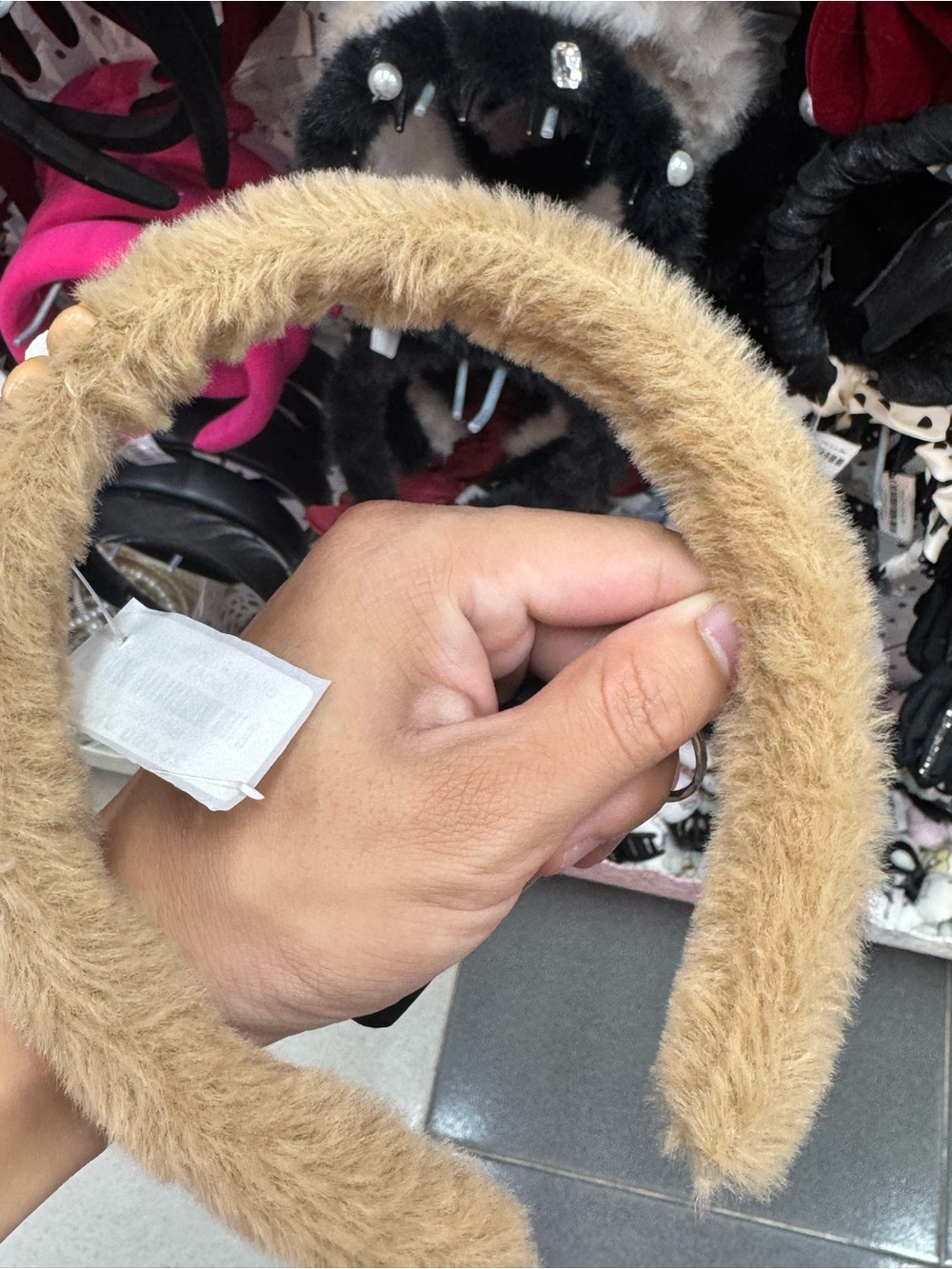 Faux Fur Headband in Light Brown - Women Accessories